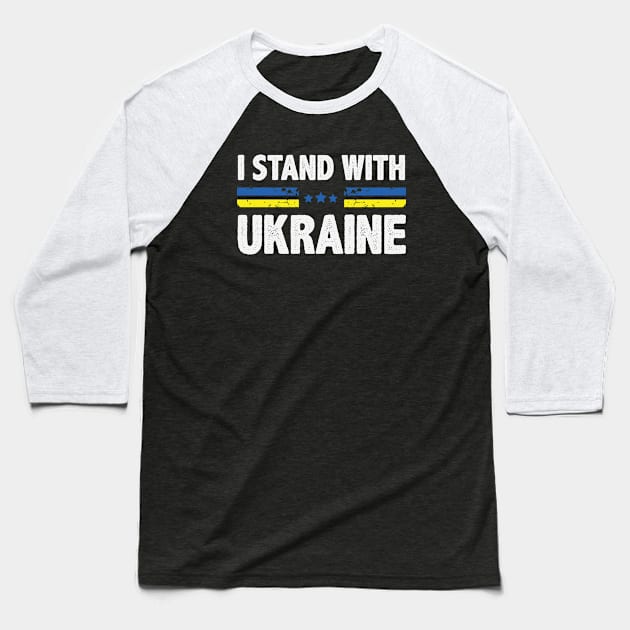 I Stand With Ukraine Baseball T-Shirt by Chelseaforluke